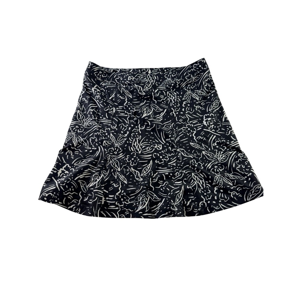 Charles Paige Black White Floral Adjustable Casual Mini Skirt S/M - Picture 6 of 9